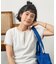Wフェイス 配色 ヘンリーネックTシャツ