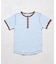 Wフェイス 配色 ヘンリーネックTシャツ