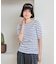 コットンモダール 5分袖ボーダーTシャツ