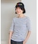 コットンモダール 5分袖ボーダーTシャツ