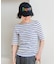 コットンモダール 5分袖ボーダーTシャツ