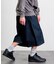 ワイドシルエット ワンウォッシュ カーブデニム クロップド ショートパンツ