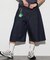 ワイドシルエット ワンウォッシュ カーブデニム クロップド ショートパンツ