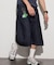 ワイドシルエット ワンウォッシュ カーブデニム クロップド ショートパンツ