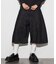 ワイドシルエット ワンウォッシュ カーブデニム クロップド ショートパンツ