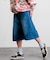 ワイドシルエット ワンウォッシュ カーブデニム クロップド ショートパンツ
