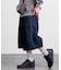 ワイドシルエット ワンウォッシュ カーブデニム クロップド ショートパンツ