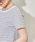 コットンモダール クルーネック ボーダーTシャツ