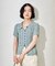 チェック ポコポコ 半袖ブラウス
