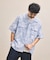 インド製 リラックスフィット カットジャカード ストライプ オープンカラーシャツ ショートスリーブ