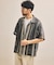 【新色追加】インド製 リラックスフィット 総柄レース マルチストライプ オープンカラーシャツ ショートスリーブ