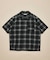先染めオンブレチェック オープンカラー ショートスリーブ シアーシャツ リラックスフィット