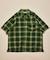 先染めオンブレチェック オープンカラー ショートスリーブ シアーシャツ リラックスフィット