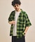 先染めオンブレチェック オープンカラー ショートスリーブ シアーシャツ リラックスフィット