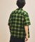 先染めオンブレチェック オープンカラー ショートスリーブ シアーシャツ リラックスフィット