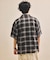 先染めオンブレチェック オープンカラー ショートスリーブ シアーシャツ リラックスフィット