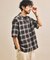 先染めオンブレチェック オープンカラー ショートスリーブ シアーシャツ リラックスフィット