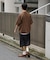 1タック バギーシルエット スラックス ショートパンツ