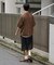 1タック バギーシルエット スラックス ショートパンツ