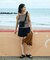 【Beach & Festival】カップ付き ボーダーキャミソール
