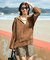 【Beach & Festival】パイル フード付き スキッパープルオーバー