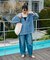 【Beach & Festival】パイル フード付き スキッパープルオーバー
