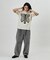 ボーンプリント パウダーブリーチ クルーネックTシャツ