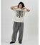 ボーンプリント パウダーブリーチ クルーネックTシャツ