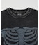 ボーンプリント パウダーブリーチ クルーネックTシャツ