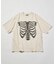 ボーンプリント パウダーブリーチ クルーネックTシャツ