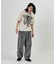 ボーンプリント パウダーブリーチ クルーネックTシャツ
