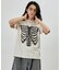 ボーンプリント パウダーブリーチ クルーネックTシャツ