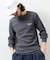 Essentials タイトフィット L/S ヘンリーネック ワッフル Tシャツ
