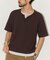 ワッフル フェイクレイヤード ヘンリーネック Tシャツ