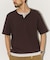 ワッフル フェイクレイヤード ヘンリーネック Tシャツ