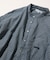 Indigo Madras Check Pullover Stand Collar Shirt