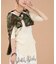 リボン付き 2WAY ワッフル 5分袖Tシャツ