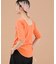 リボン付き 2WAY ワッフル 5分袖Tシャツ