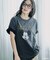 【MICKEY MOUSE】 Leopard logo Tシャツ/ミッキーマウス