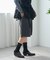 ベルト付き タック ハーフパンツ