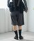 ベルト付き タック ハーフパンツ