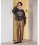 別注 チェック柄 タックワイドパンツ