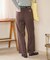 別注 チェック柄 タックワイドパンツ