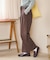別注 チェック柄 タックワイドパンツ