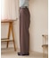 別注 チェック柄 タックワイドパンツ