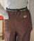 別注 チェック柄 タックワイドパンツ