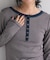 別注 Panel rib Henley Long Sleeve T-shirt