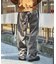 ストレートシルエット フロッキー ワイドデニムパンツ