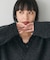 起毛レース Vネックニット