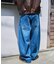 ワイドシルエット カーブデニムパンツ ワンウォッシュ